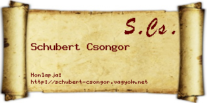 Schubert Csongor névjegykártya